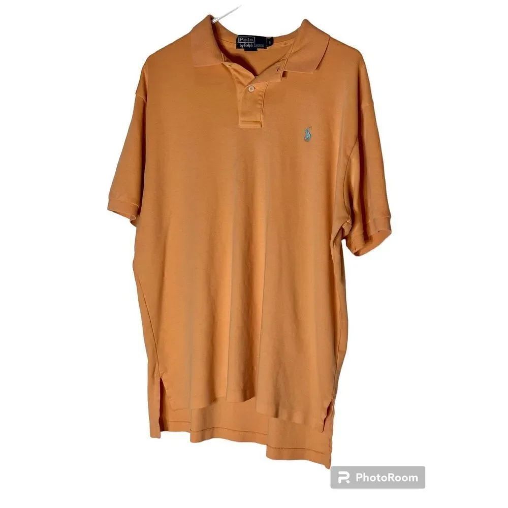 Polo Ralph Lauren light orange/ peach polo size L - flaws